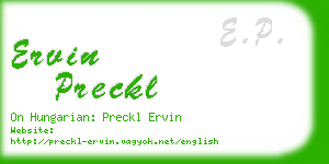 ervin preckl business card